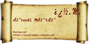 Ónodi Máté névjegykártya